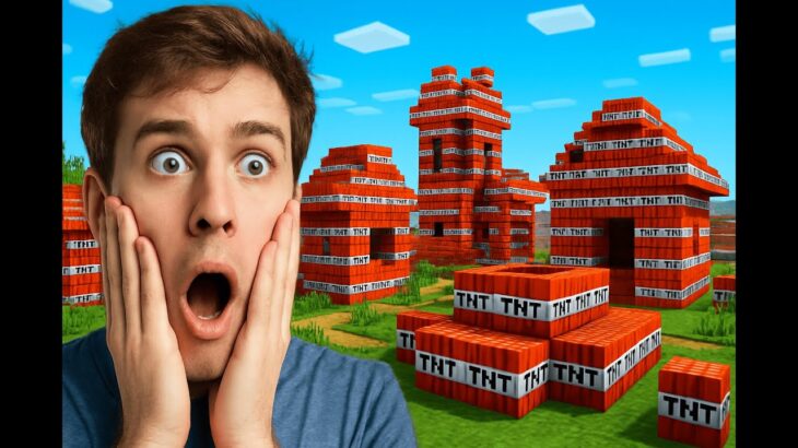 TNT Village Minecraft #shortsfeeds #minecraft #minecraftvideos