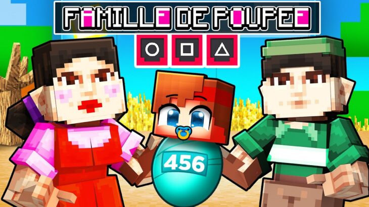 Talcado est adopté par une Famille de POUPÉES SQUID GAME sur Minecraft !