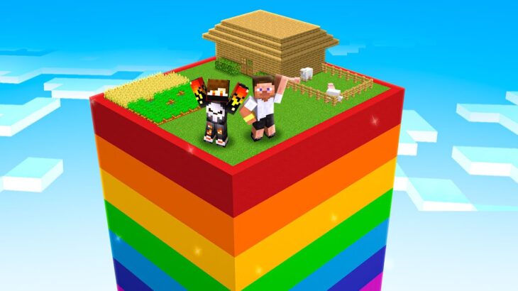 WE GOT STUCK IN RAINBOW CHUNK IN MINECRAFT !!!