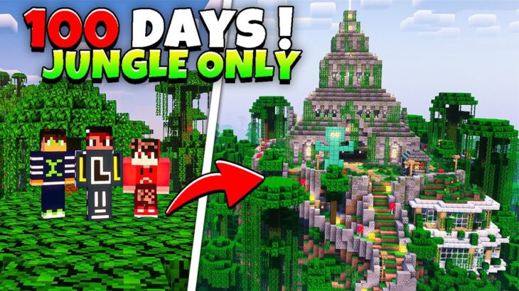 We Survived 100 Days In JUNGLE Only World In Minecraft (Hindi)!
