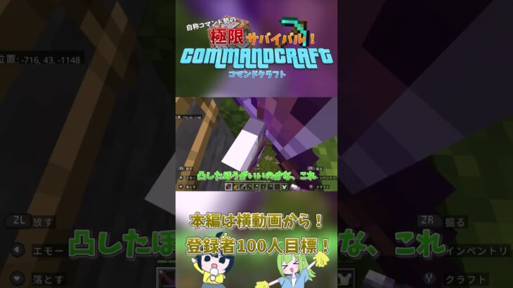 【ゆっくり実況】コマンドで魔改造された世界でサバイバル！？コマンドクラフト part2【マインクラフト】 #switch #コマンド #スイッチ #マイクラ #マインクラフト #ゆっくり実況 #統合版