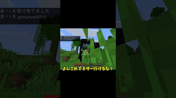 コマンドだけでサバイバルする時の違い#shorts #マインクラフト #マイクラ