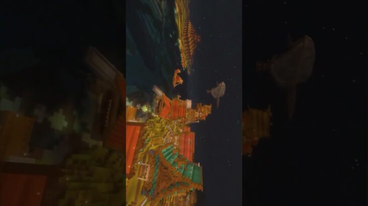 夜に建築中の街の上を飛んでみた#shots #マイクラ #マインクラフト #minecraft