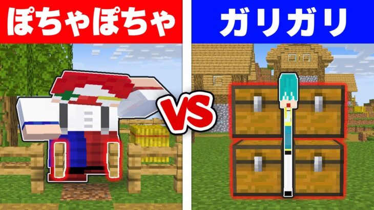 【マイクラ】ぽっちゃりとガリガリ、先にエンドラを倒せるのはどっち？【マインクラフト】