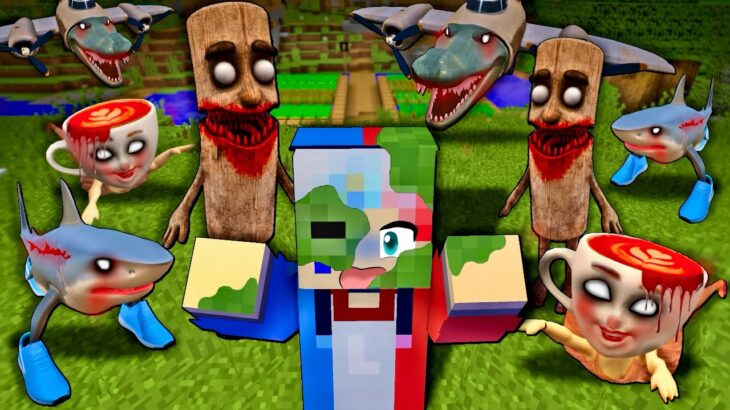 イタリアンブレインロットのゾンビに襲われるマインクラフト😱【マイクラ まいくら】ぽっぴんず