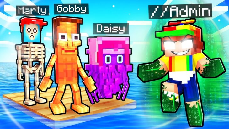 Using Admin Commands on One Brainrot Raft in Minecraft!