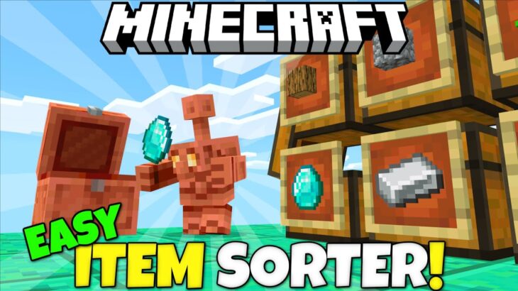 Minecraft: EASY Copper Golem SORTING SYSTEM Tutorial! (5 Designs) Minecraft Bedrock & Java!